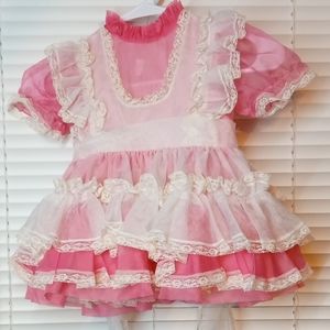 Little girl frilly puffy Valentine's dress